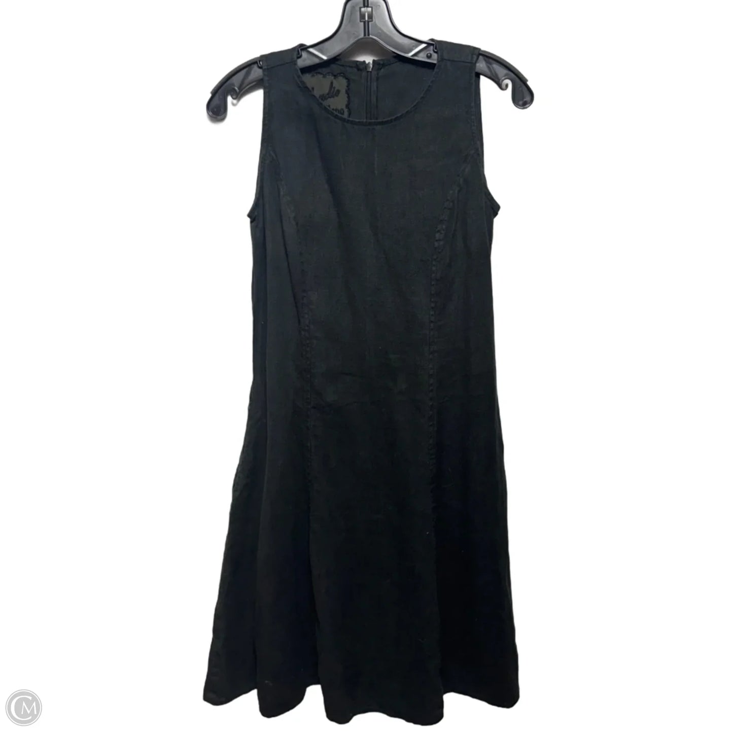 Italian Linen Sleeveless Dress By Claudio Milano In Black, Size: XS