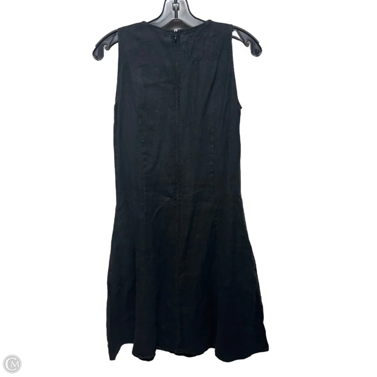 Italian Linen Sleeveless Dress By Claudio Milano In Black, Size: XS