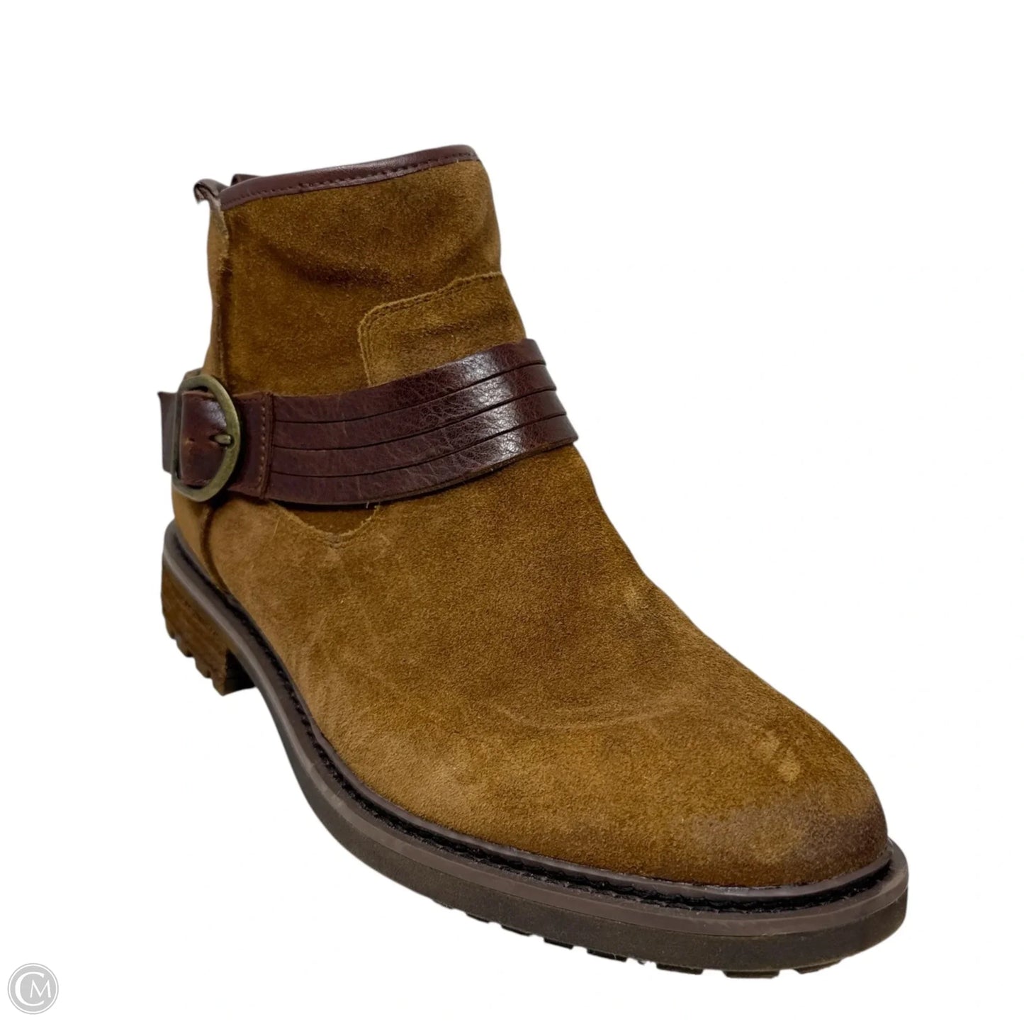 Lavina Belted Buckle Ankle Booties By Sofft In Brown, Size: 11