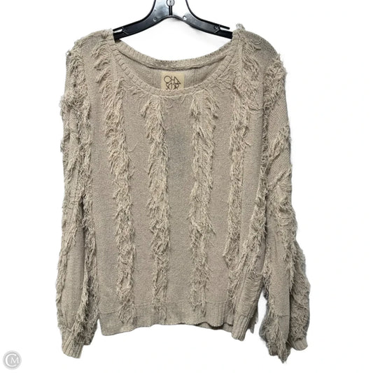 Blouson Sleeve Sweater By Chaser In Taupe, Size: M
