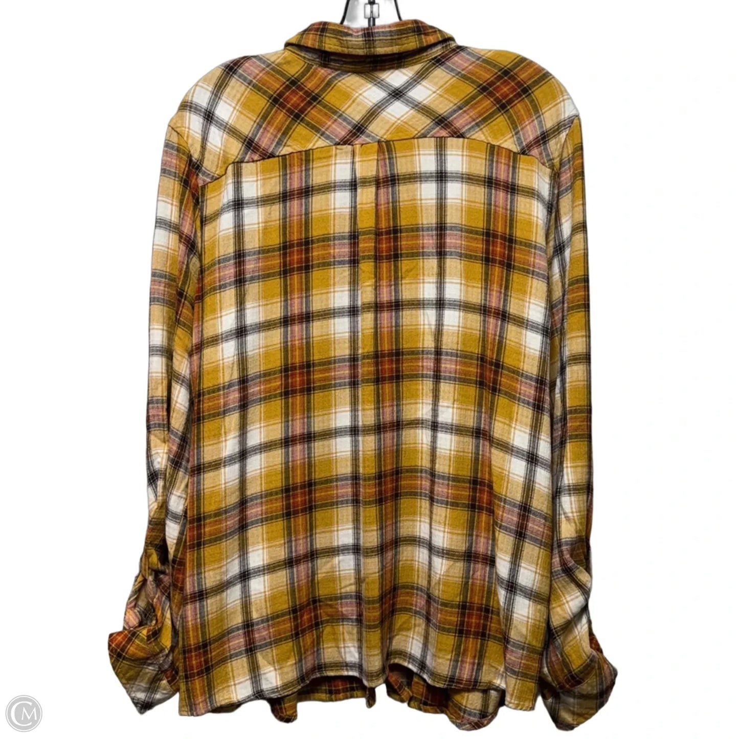 Top Long Sleeve By Cato In Plaid Pattern, Size: Xl