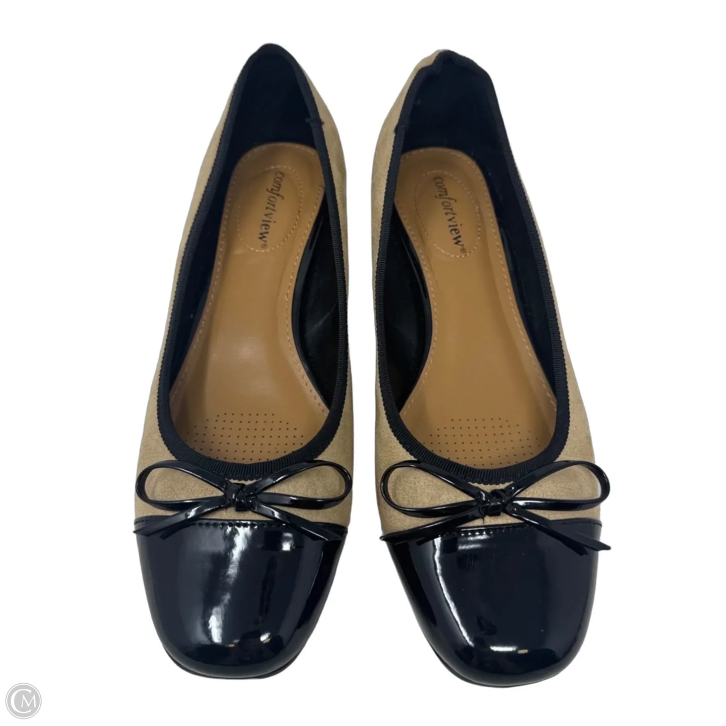 Cap Toe Wedge Shoes Heels By Comfortview In Black & Brown, Size: 10
