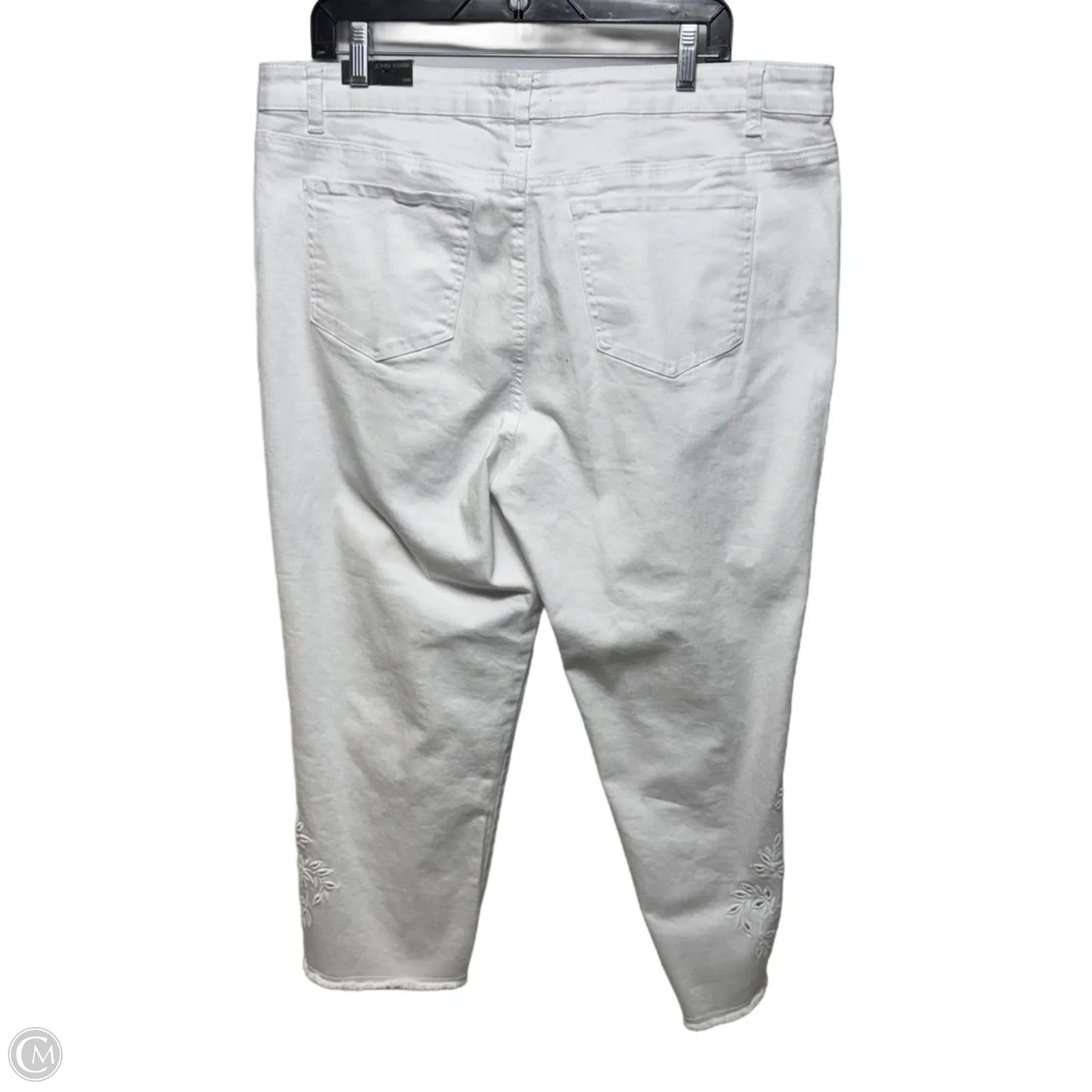 Island Dreaming Crop Jeans Straight By John Mark In White, Size: 18