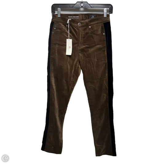 The Mari Tuxedo Stripe High Rise Straight w/ Tuxedo Stripe By Adriano Goldschmied In Black & Brown, Size: 4/27