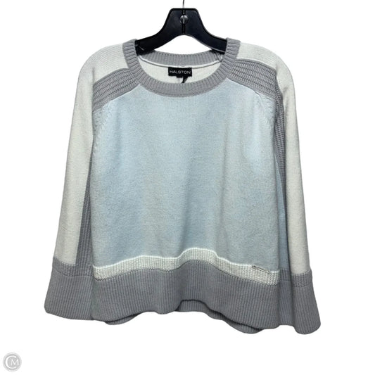Sweater Designer By Halston In Blue & Cream, Size: Xl