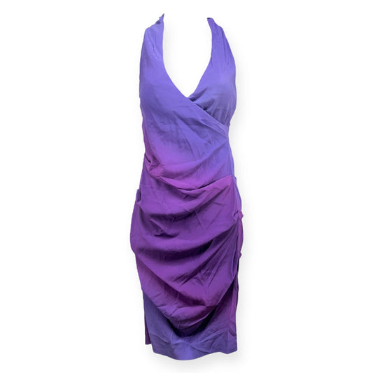 Purple Dress Party Midi Nicole Miller, Size 4