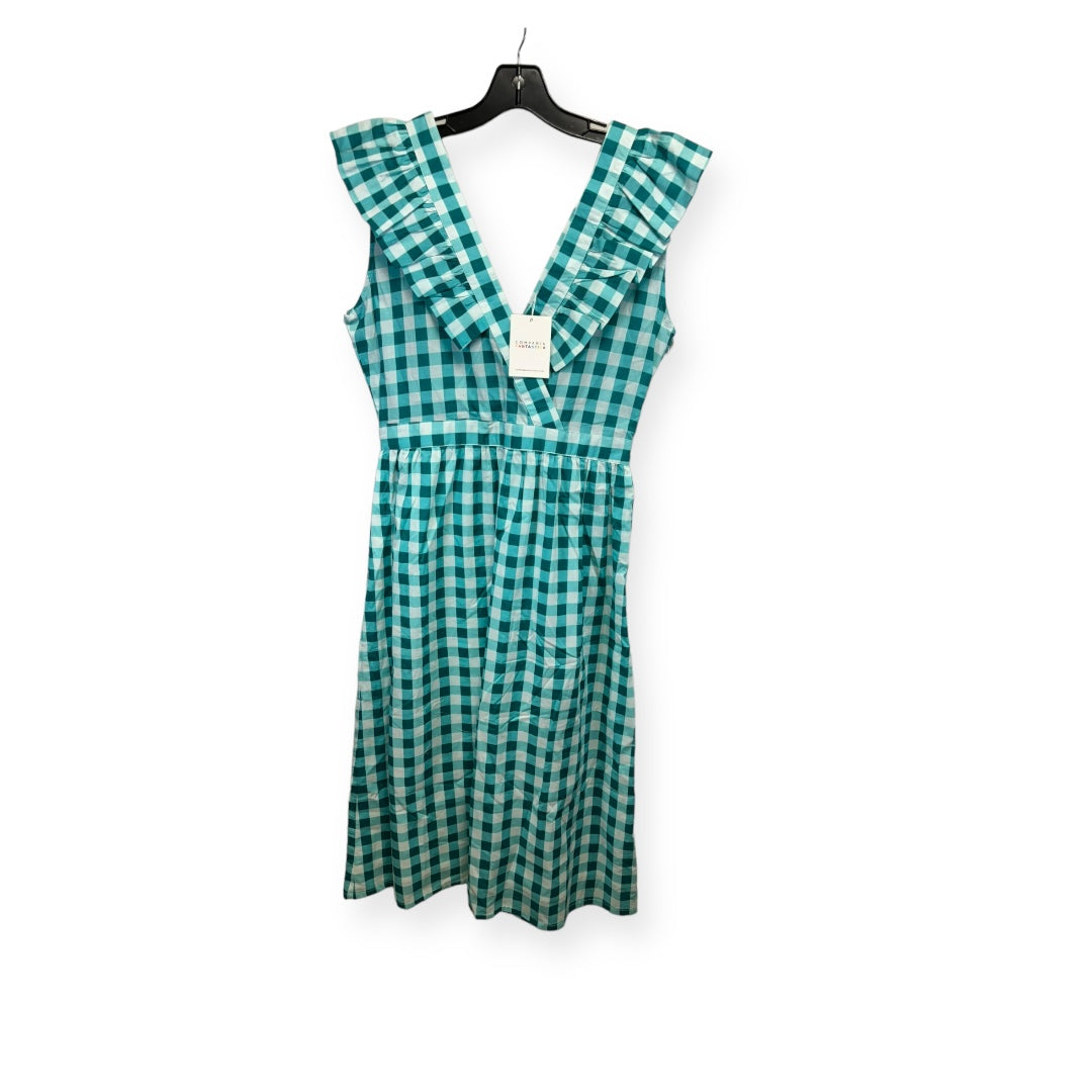 Gingham Dress Casual Midi Clothes Mentor, Size L