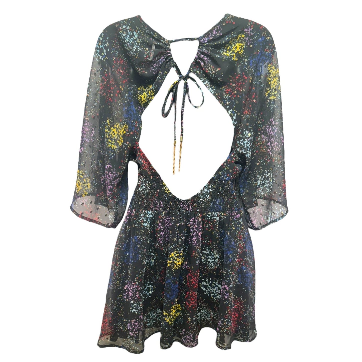 Anna Mini Dress in Multi Colored Metallic Print By Free People In Multi-colored, Size: S