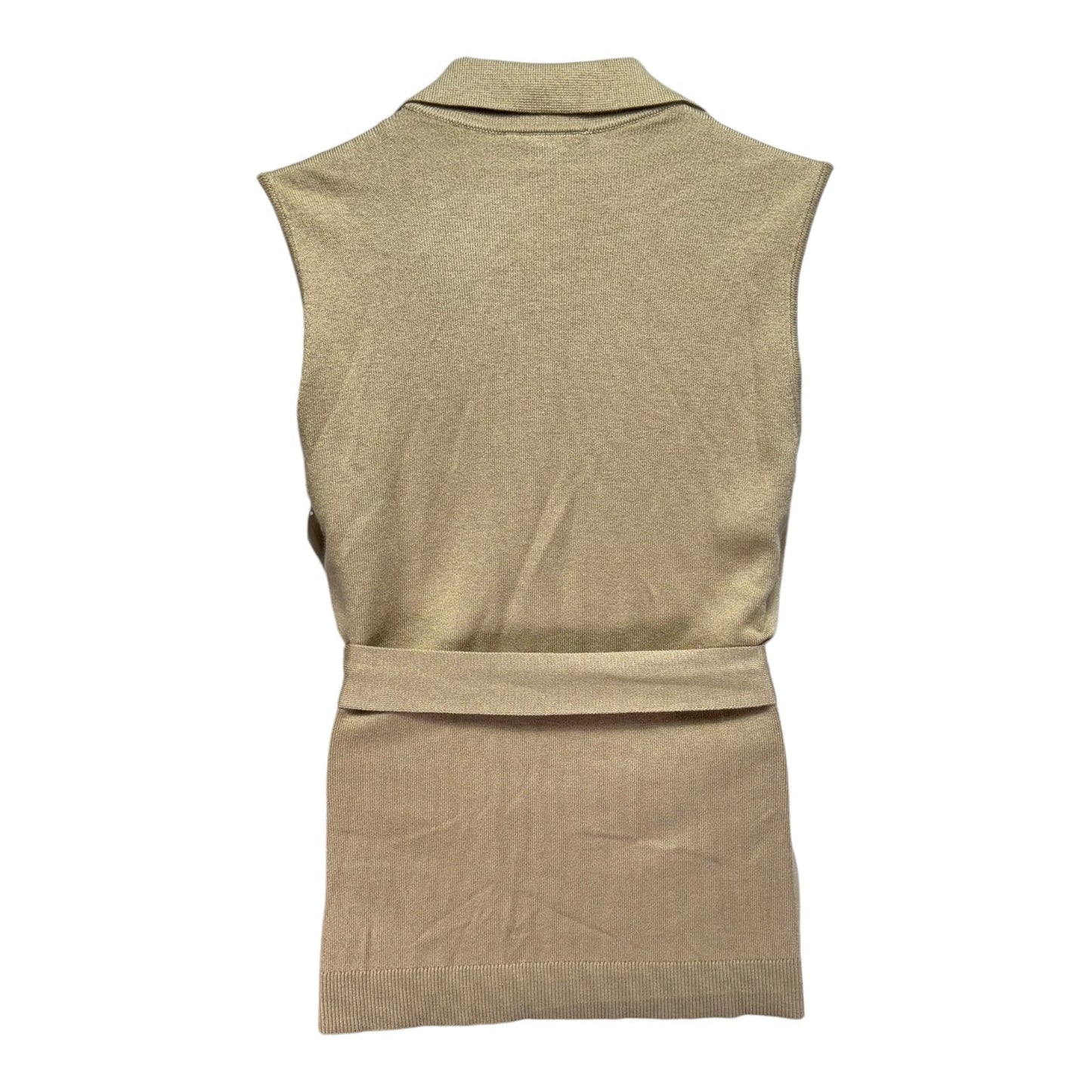 Collared Tie Sweater Vest By Ann Taylor In Cream, Size: L