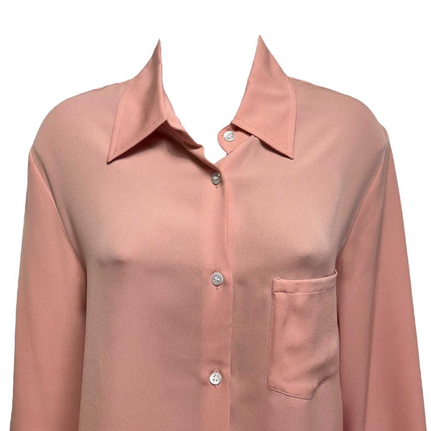 Silk Button Down Blouse Designer By Mansur Gavriel In Pink, Size: US S/IT 40