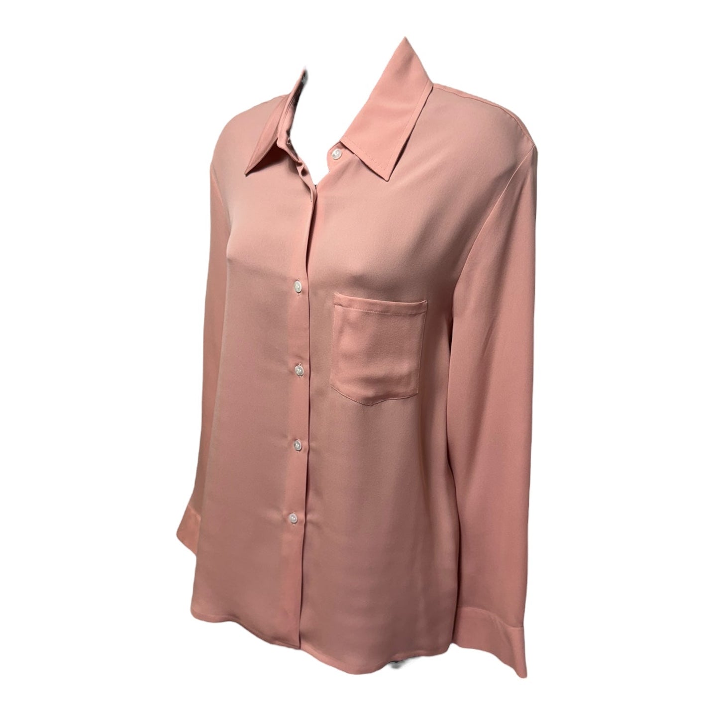 Silk Button Down Blouse Designer By Mansur Gavriel In Pink, Size: US S/IT 40