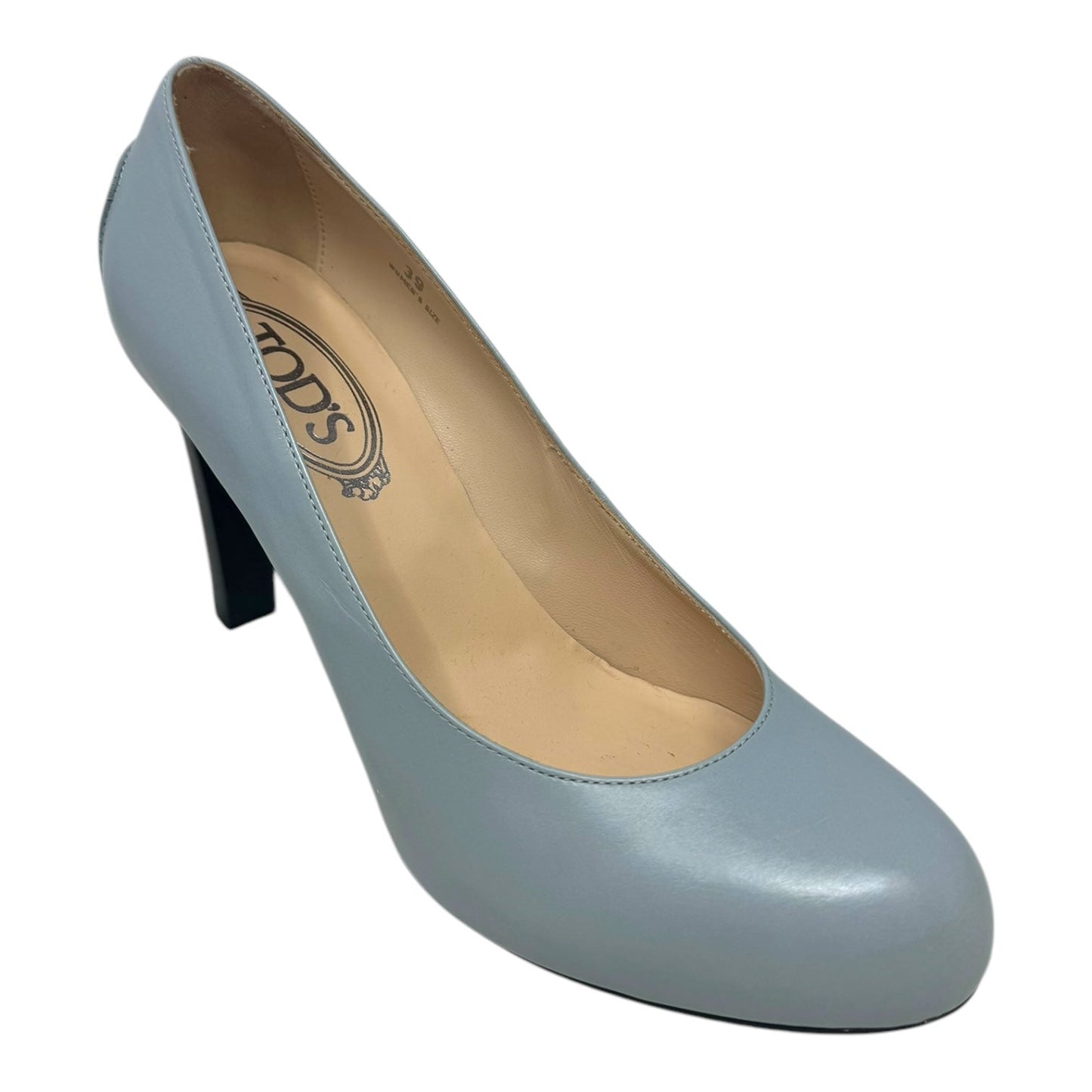 Leather Pumps Luxury Designer By Tods In Blue, Size: US 9/IT 39