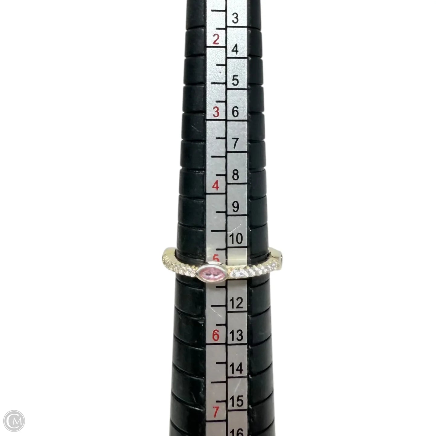 Marquise Cut Pink Stone & Sterling Silver Band Ring By Unbranded, Size: 5