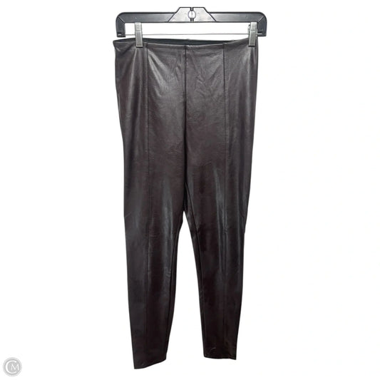 Faux Leather Pants Leggings By Lysse In Brown, Size: M
