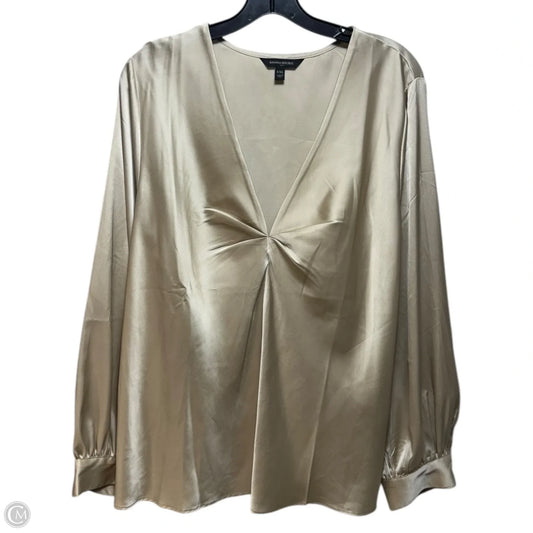 Blouse Long Sleeve By Banana Republic In Cream, Size: 1x