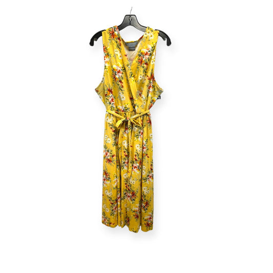 Yellow Dress Casual Midi Clothes Mentor, Size 2x
