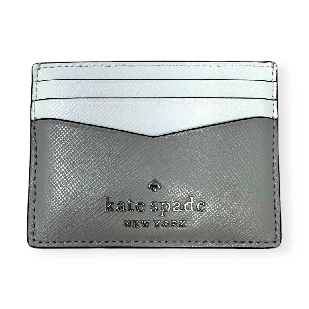 Staci Colorblock Saffiano Card Holder - Nimbus Grey Designer By Kate Spade  Size: Small