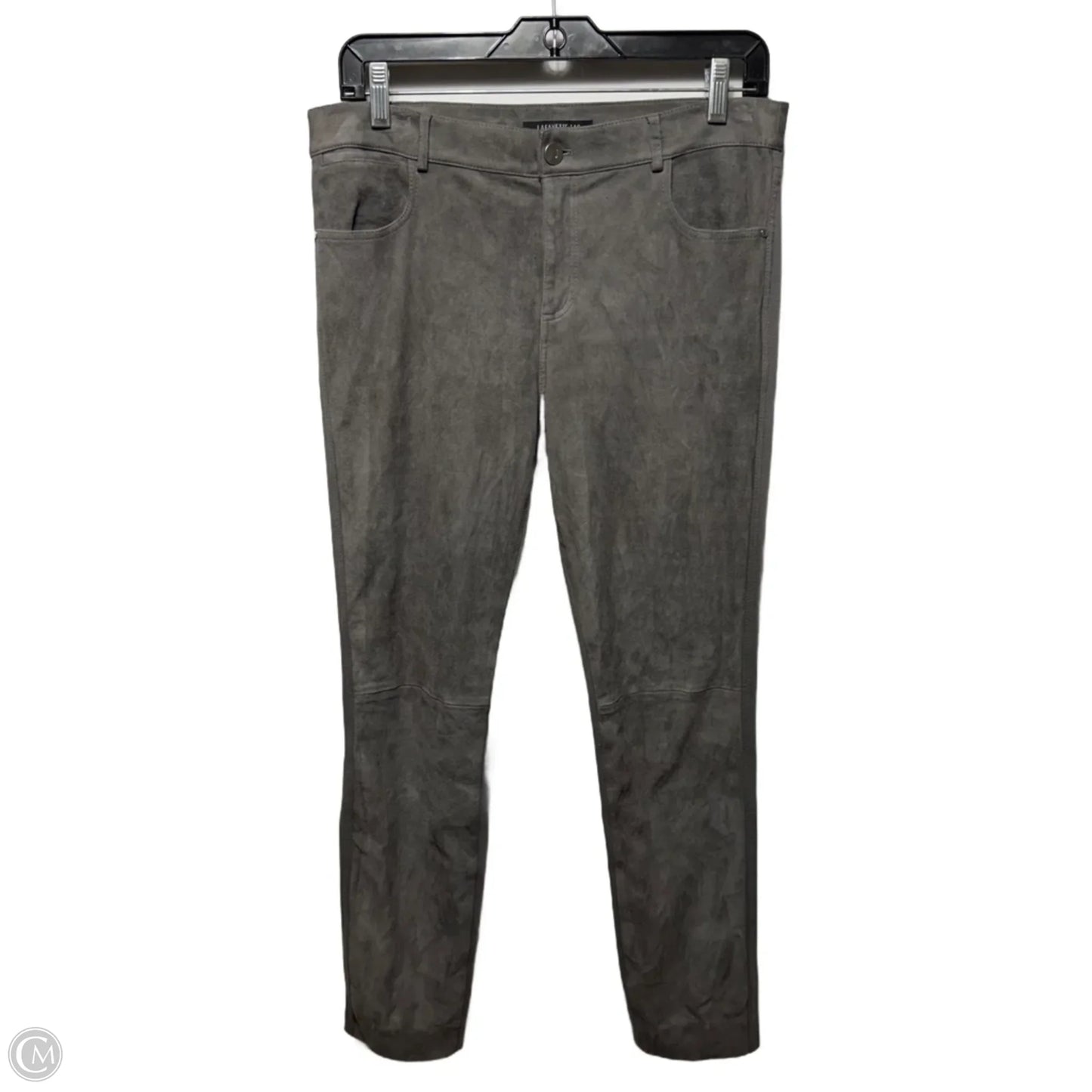Mercer Suede-Front Skinny Pants Designer By Lafayette 148 In Grey, Size: 2