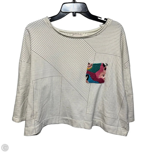 Sweatshirt Collar By Anthropologie In Striped Pattern, Size: M