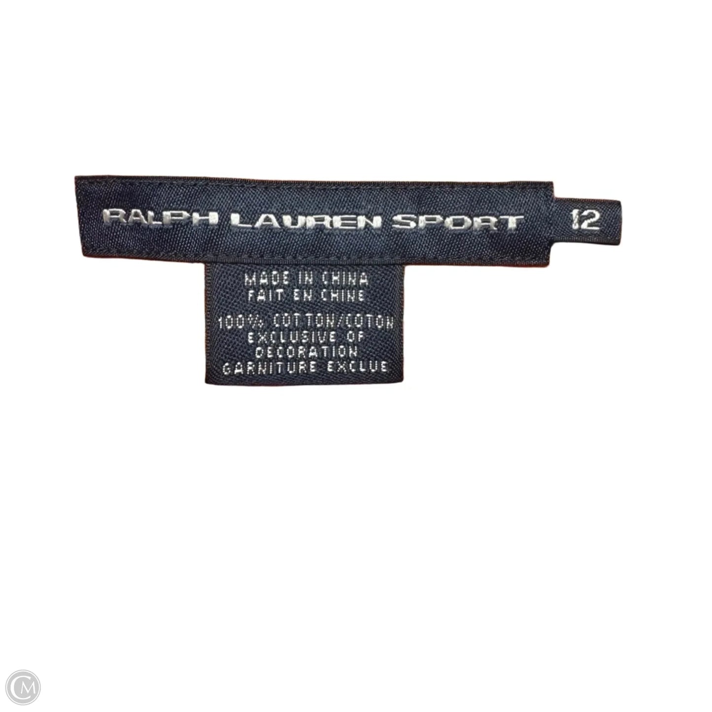 Top Long Sleeve By Ralph Lauren  Sport Blue Label In Striped Pattern, Size: 12