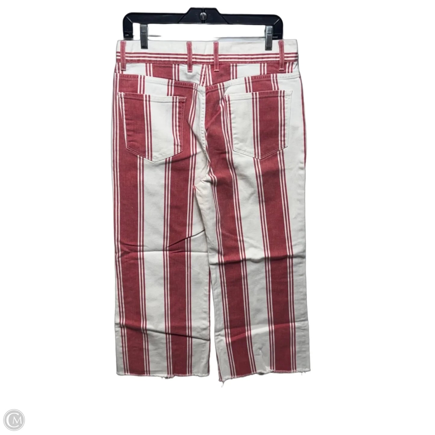 Vibtage Crop Striped Jeans By Frame In Striped Pattern, Size: 12/31
