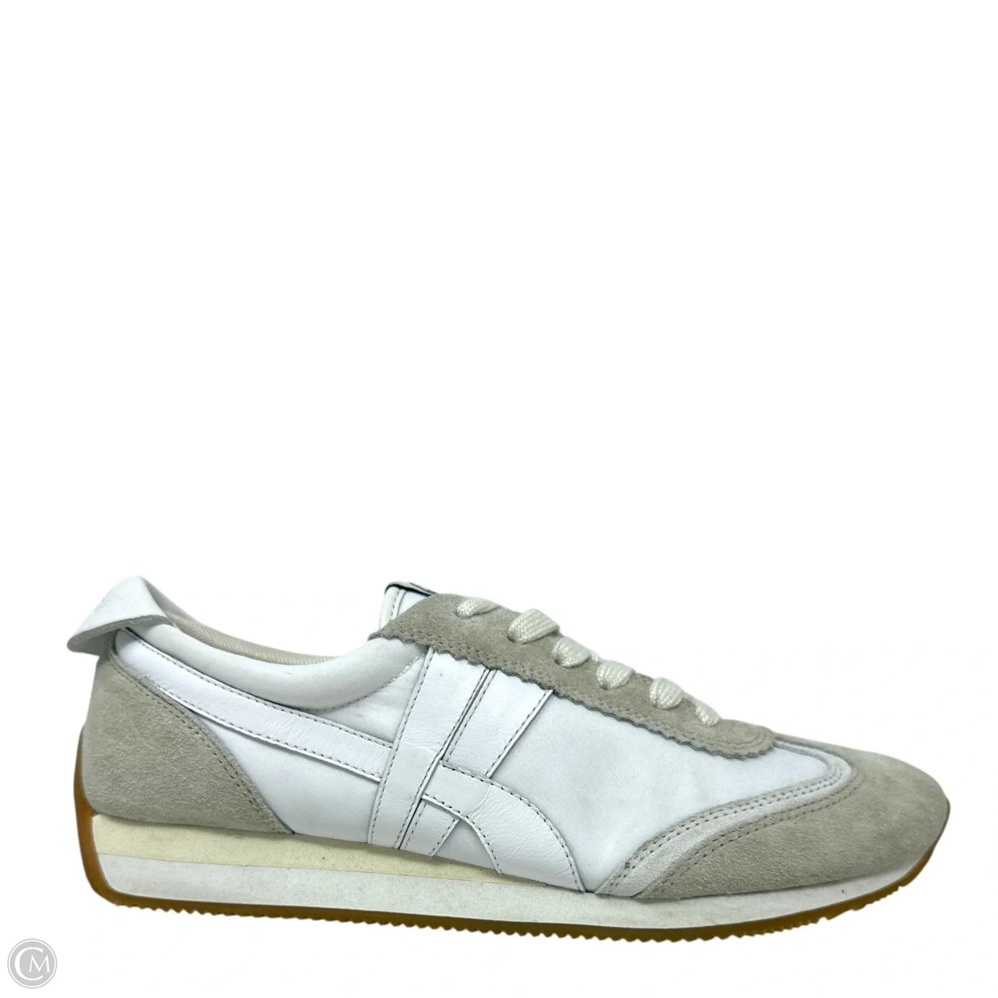 Hank Sneakers Designer By Tory Burch In Cream & Tan, Size: 8
