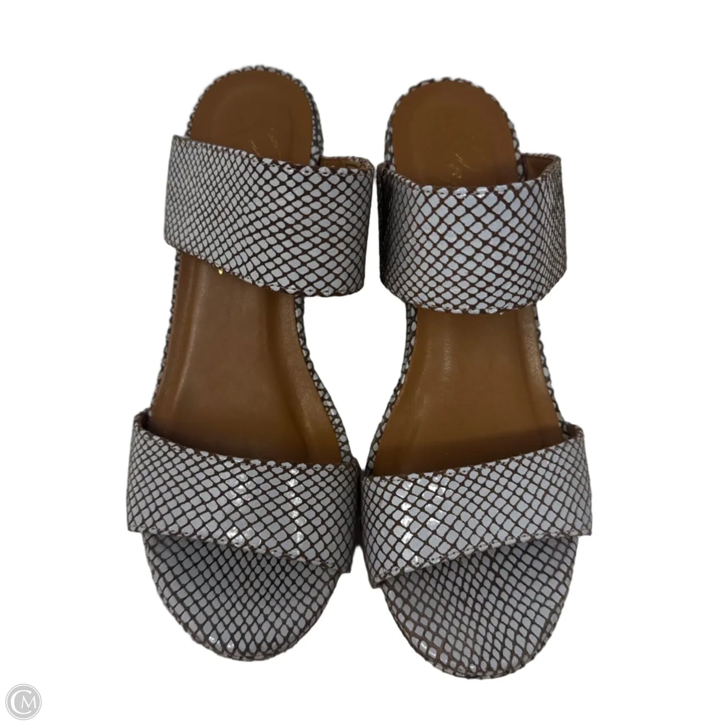 Wedge Sandals Heels By Rowen In Grey & Tan, Size: 7.5