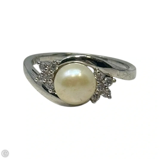 Pearl Sterling Silver Ring, Size: 8