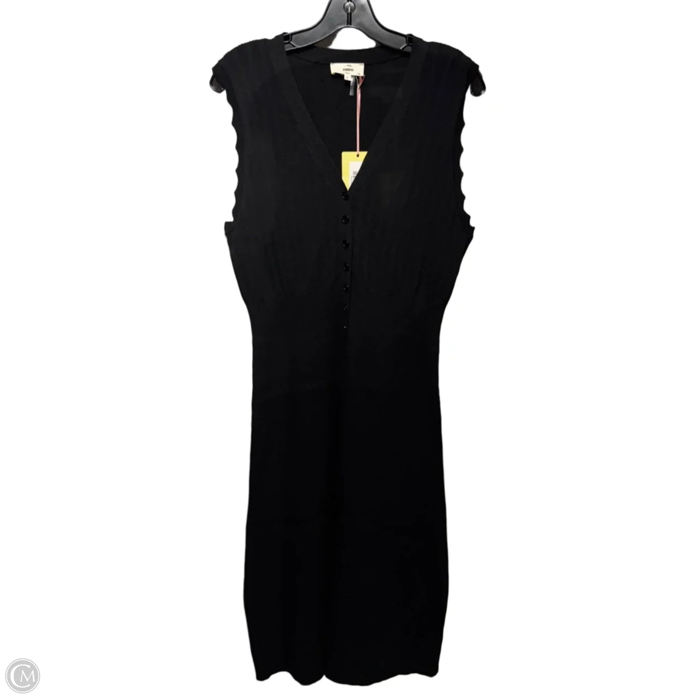 Plan On It Knit Dress Casual Midi By Entro In Black, Size: L