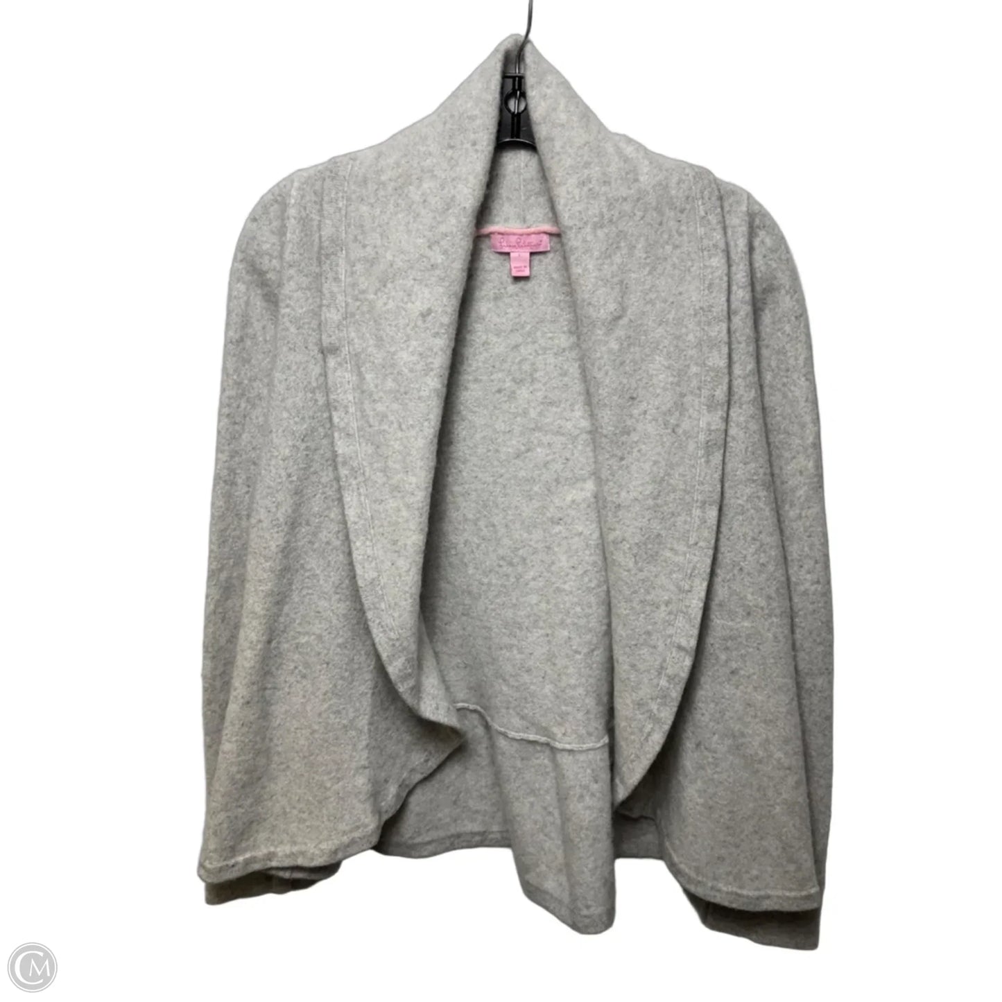 Sweater Cardigan Cashmere Designer By Lilly Pulitzer In Grey, Size: L