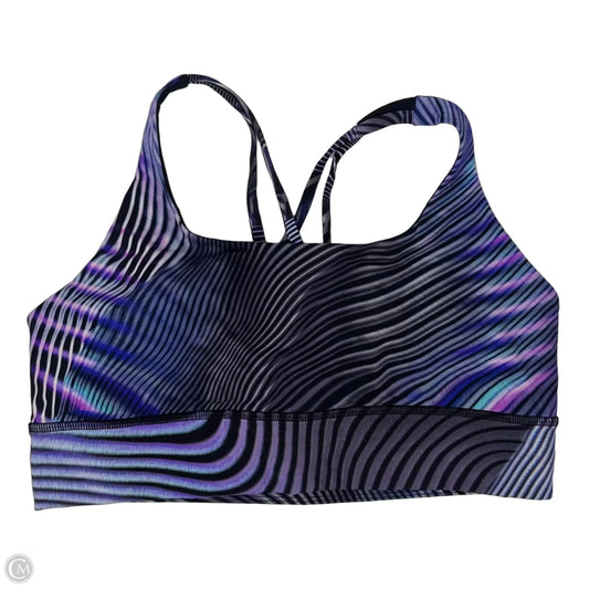 Energy Longline Athletic Bra By Lululemon In Striped Pattern, Size: 12