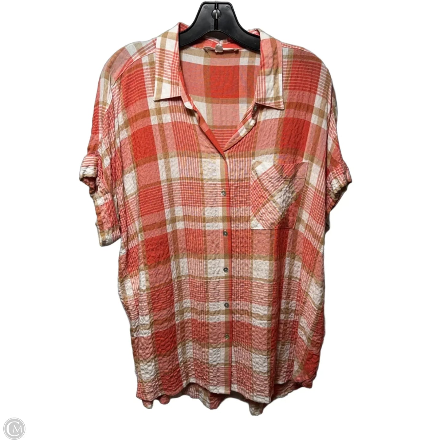 Top Short Sleeve By Jane And Delancey In Orange & Tan, Size: Xl
