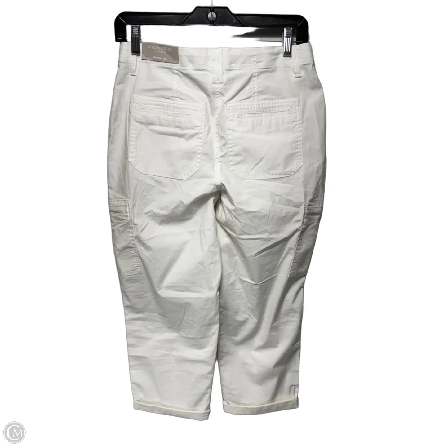 Cargo Cropped Straight Pants By Chicos In White, Size: 2