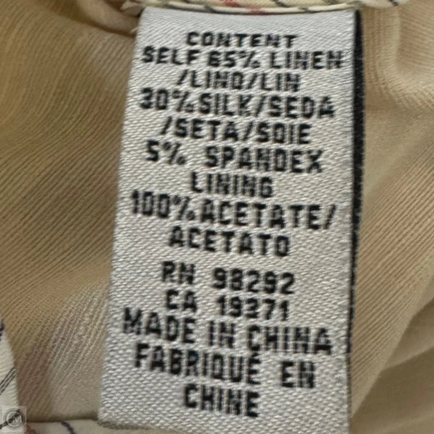 Liam Silk & Linen Boyfriend Blazer By Tibi In Cream, Size: 4