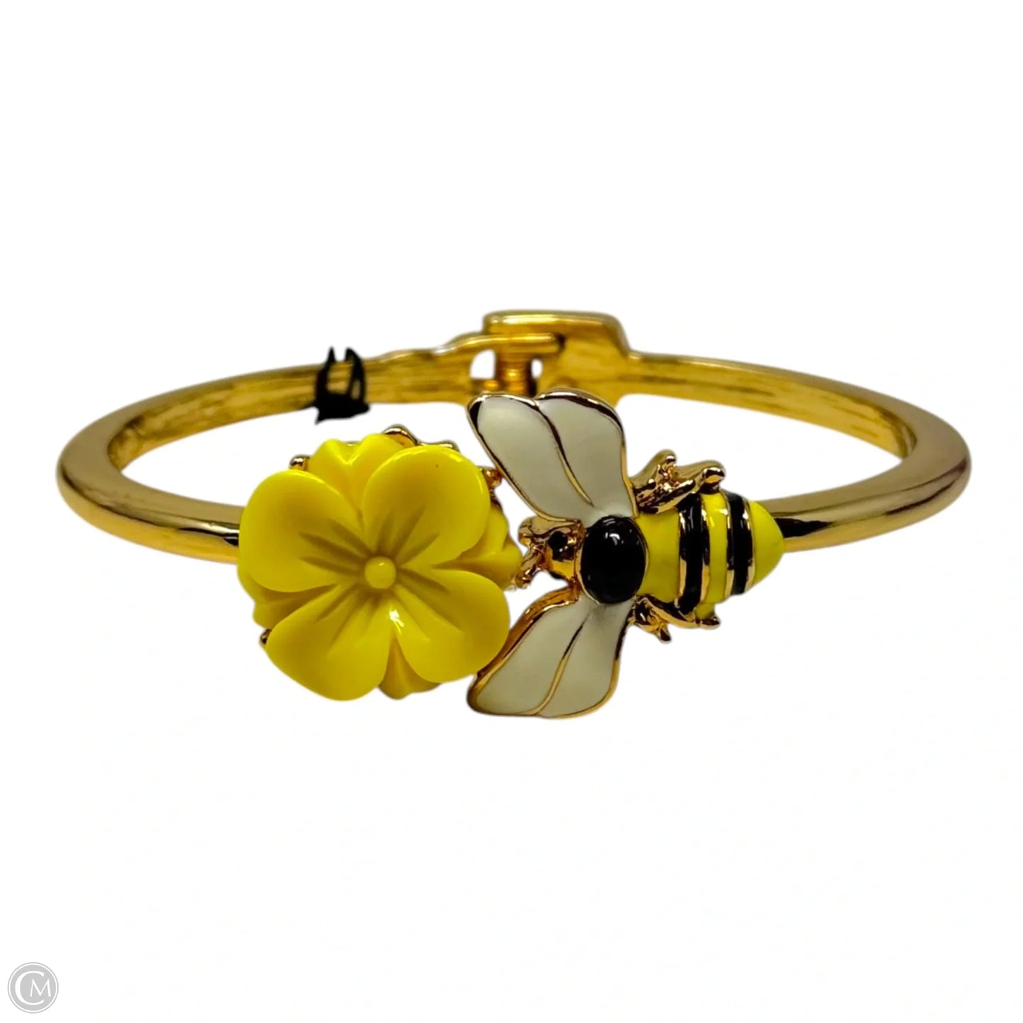 Bee & Flower Hinged Cuff Bracelet By Talbots