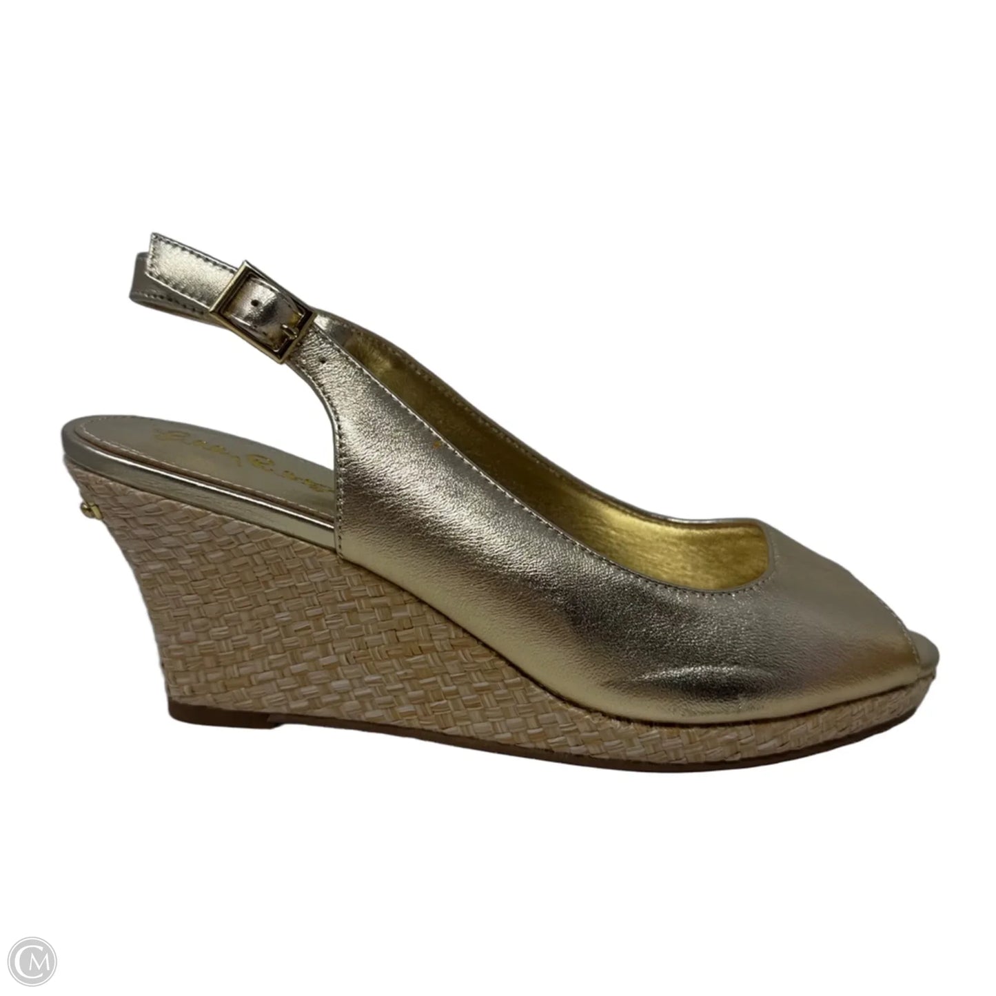 Gigi Wedge Shoes Designer By Lilly Pulitzer In Gold, Size: 8.5