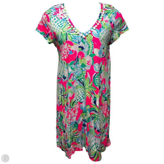Etta V-Neck T-Shirt Dress Designer By Lilly Pulitzer In Multi Raise The Bar, Size: L