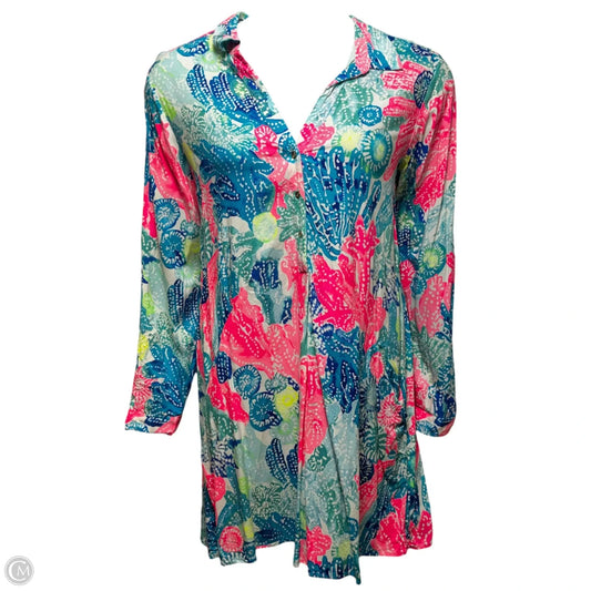 Lilith Tunic Dress Designer By Lilly Pulitzer In Multi Boho Batik, Size: L