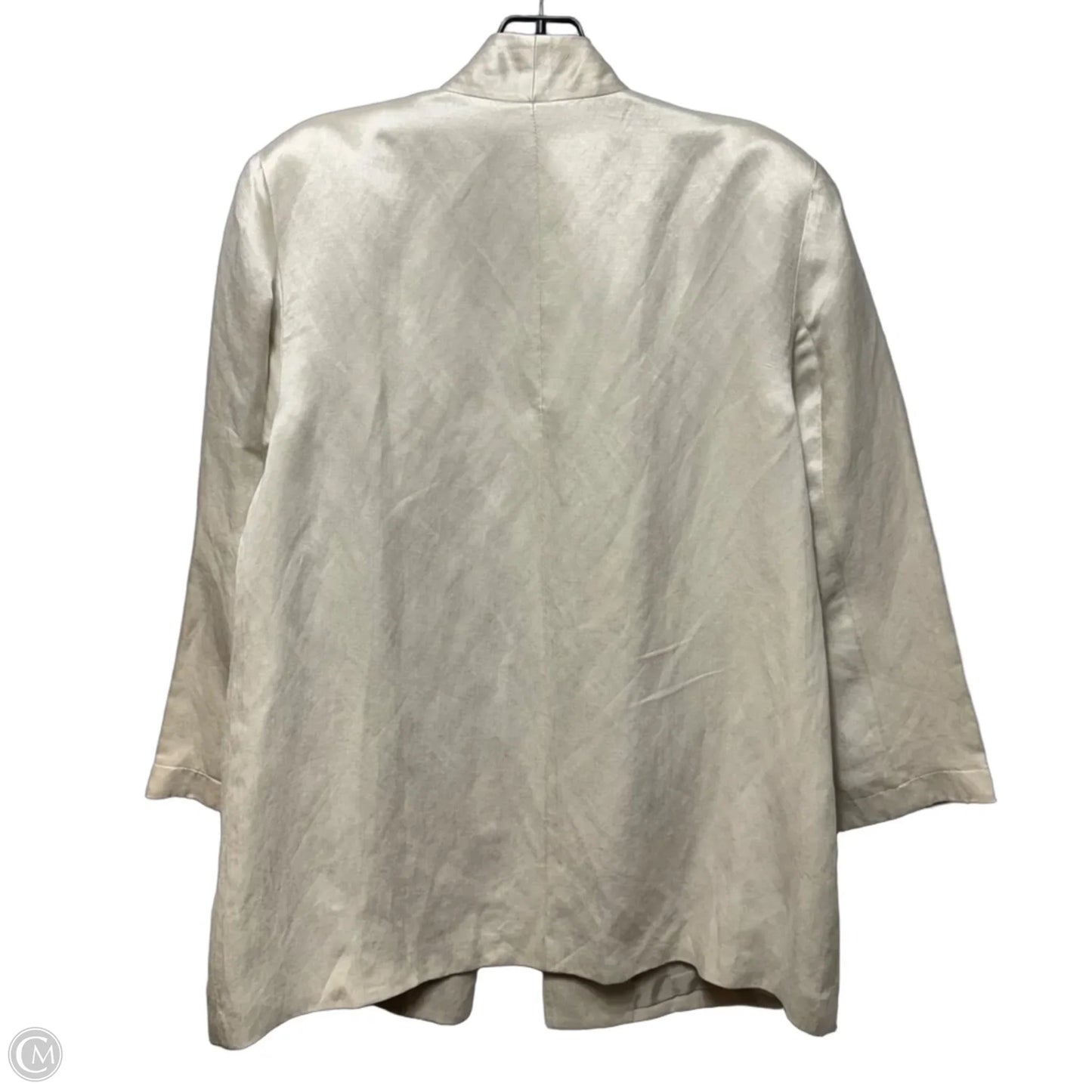 Linen & Silk Blazer By Eileen Fisher In Cream, Size: S