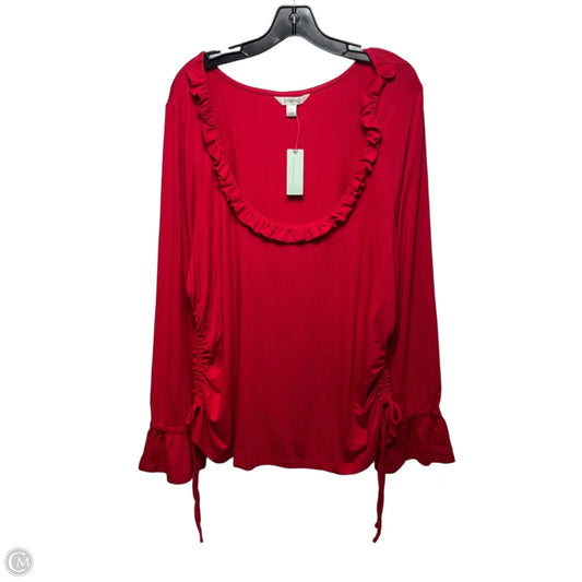 Top Long Sleeve By Maeve In Red, Size: 3x