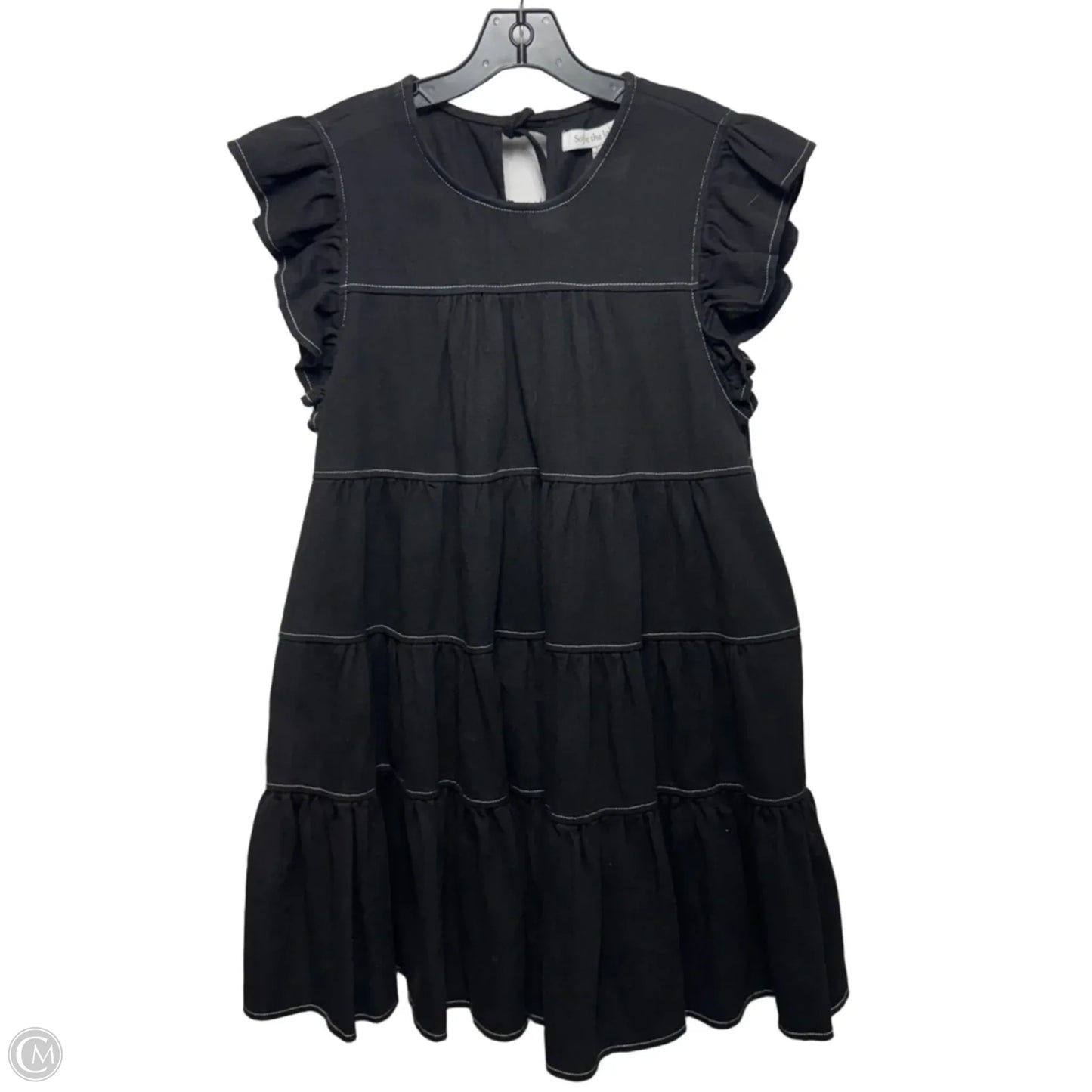 Contrast Stitch Mini Dress By Sofie The Label In Black, Size: L