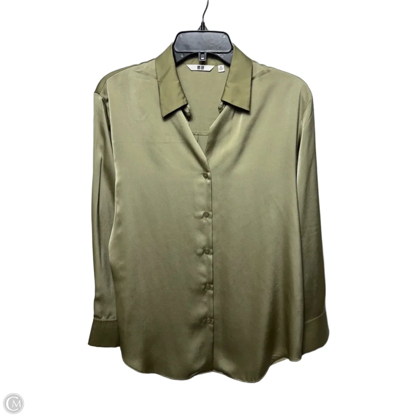 Top Long Sleeve By Uniqlo In Green, Size: M