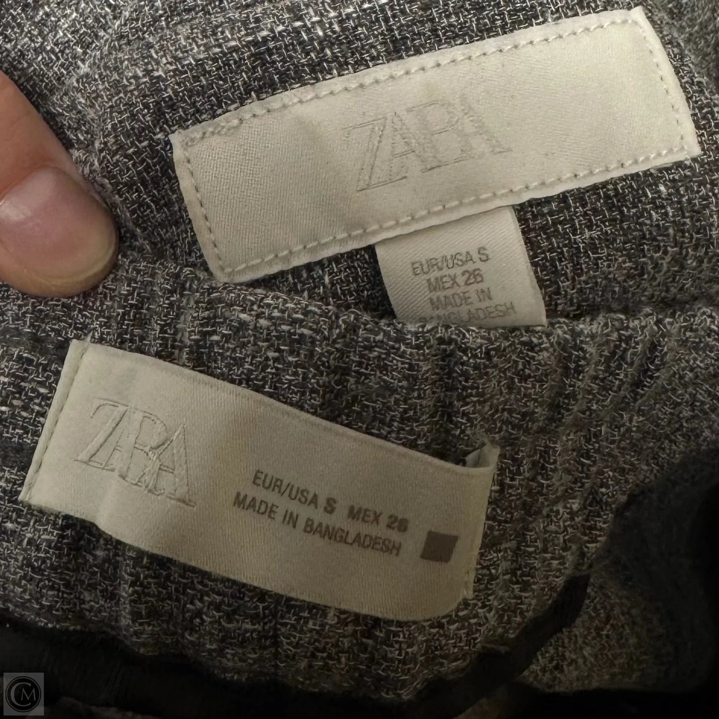 Jaspe Safari Matching Jacket & Flecked Wide Leg Trousers Suit Set 2 Piece  By Zara In Grey, Size: S