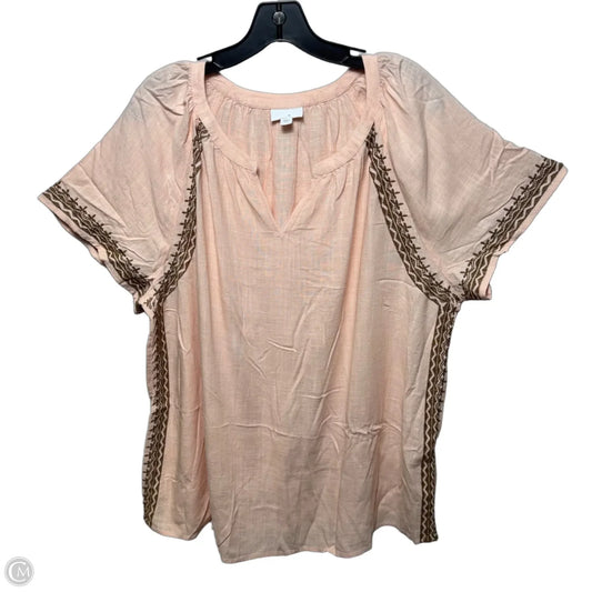 Top Short Sleeve By J. Jill In Peach, Size: Xl