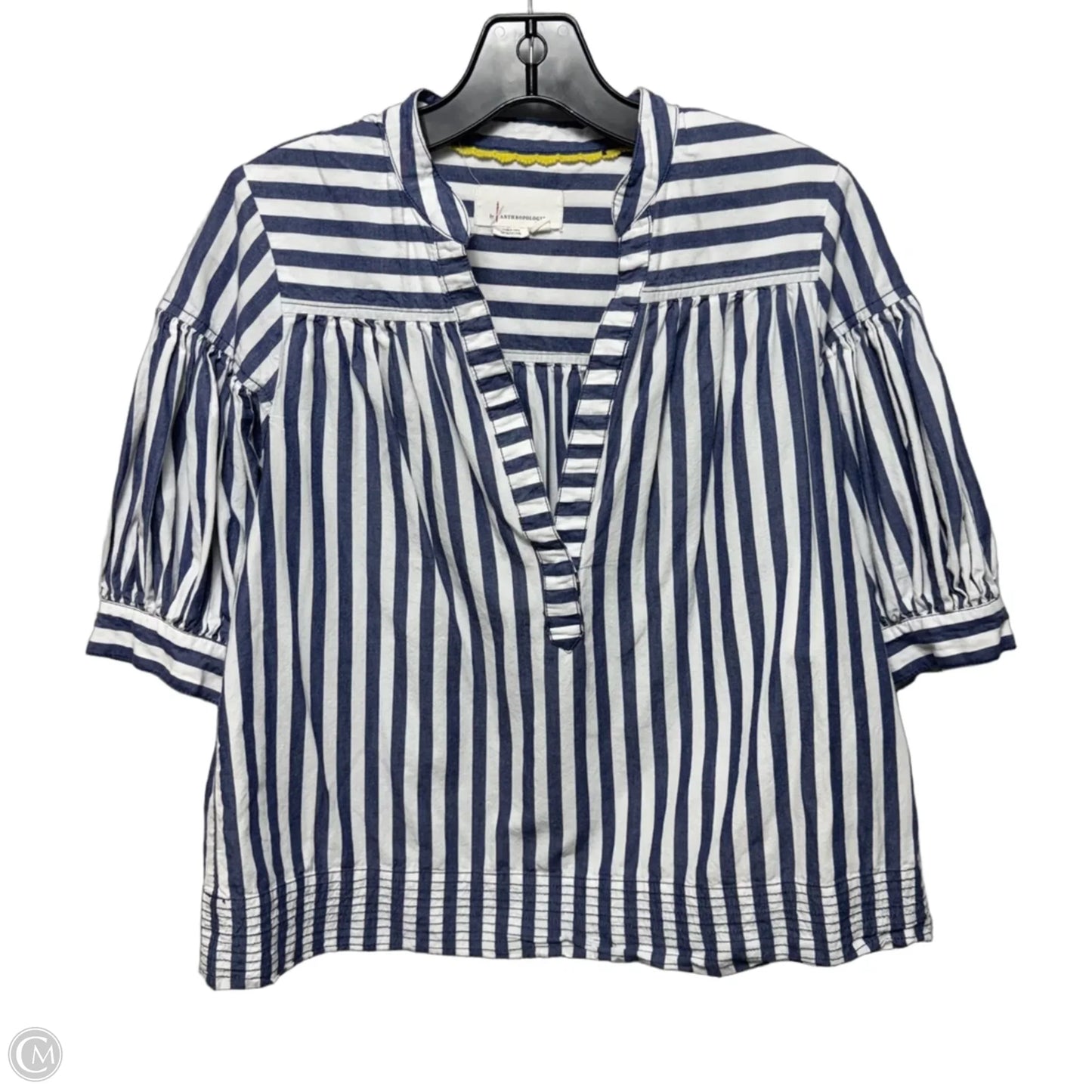 Top Short Sleeve By Anthropologie In Striped Pattern, Size: Xs