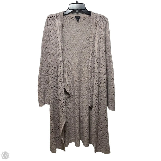 Open Knit Sweater Cardigan By Torrid In Taupe, Size: 4x