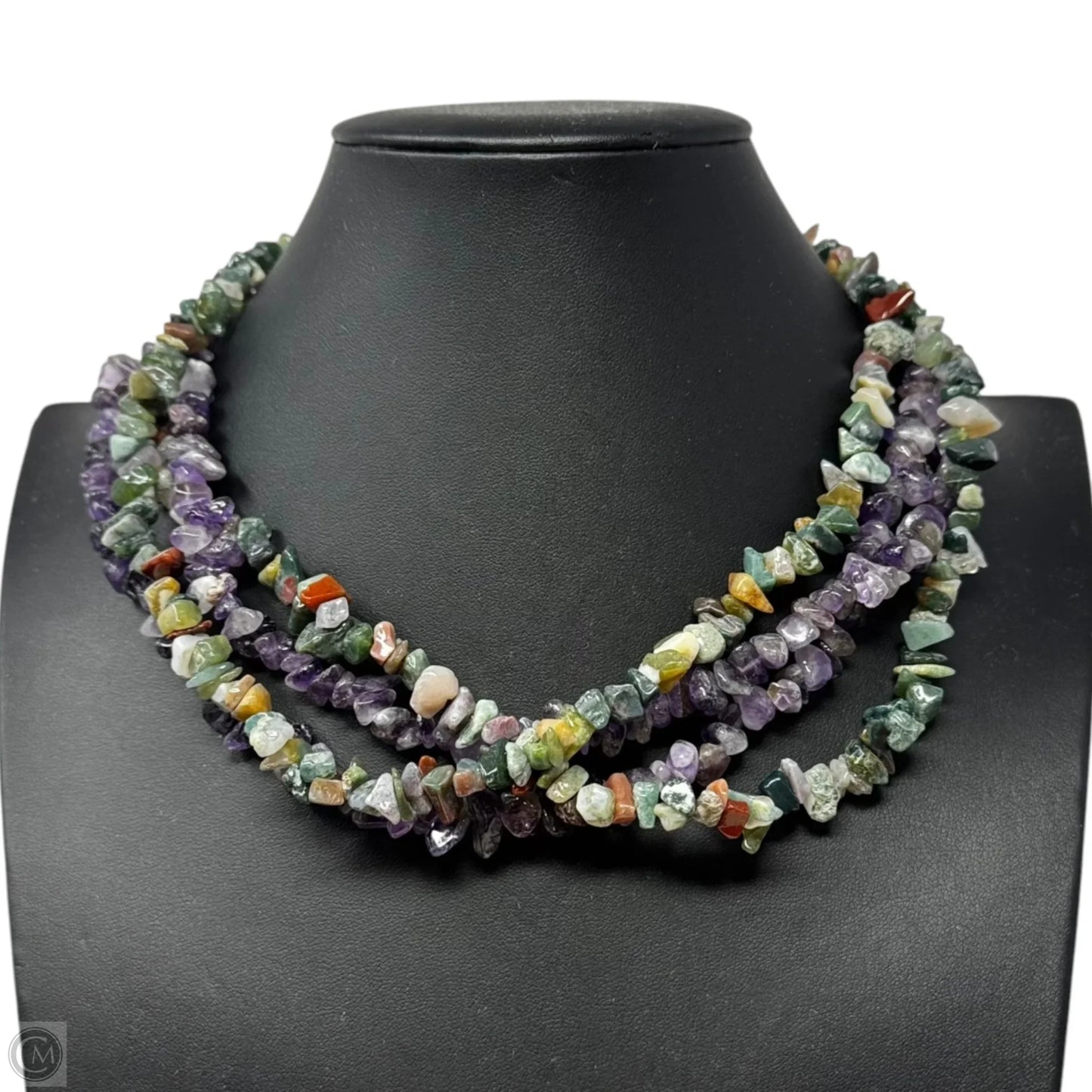 Amethyst & Green Quartz Chip Layered Necklace