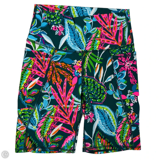 Shorts Athletic Designer By Lilly Pulitzer Luxletic In Tropical Print, Size: M