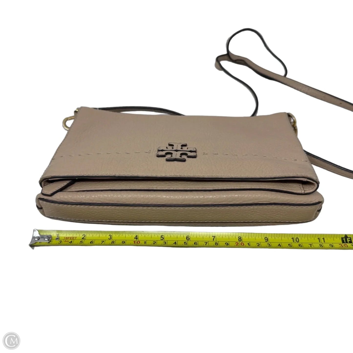 McGraw Foldover Leather Crossbody Bag Designer By Tory Burch, Size: Medium
