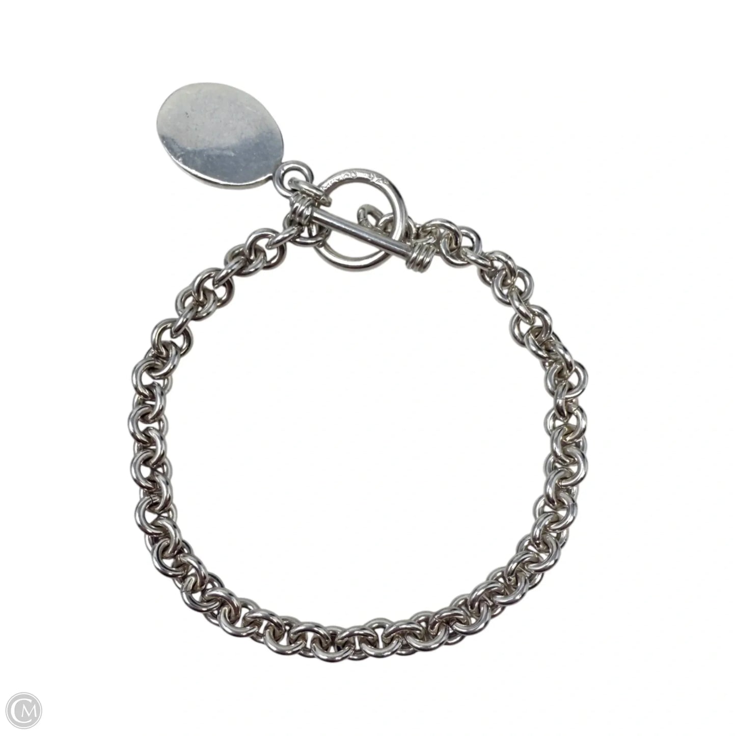 Vintage Mexican Sterling Silver Cable Chain Toggle Clasp Bracelet